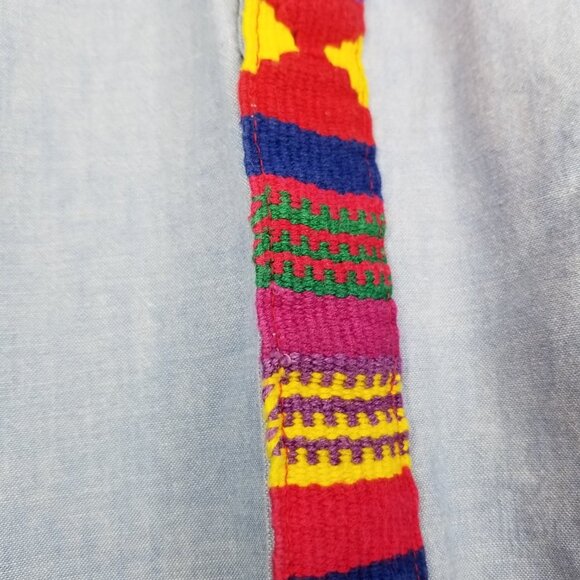 Vintage James Halbert button down shirt blue sz S/M handwoven made in Guatemala - Picture 5 of 7